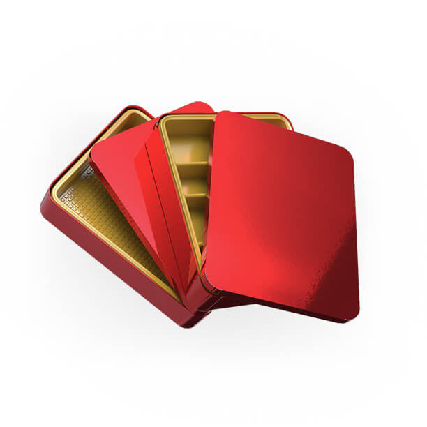 ex-18-23-RedD هاردباکس قرمز متال برای شیرینی و شکلات و آجیل